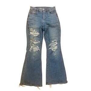 American Eagle next level stretch curvy super high rise flare jeans